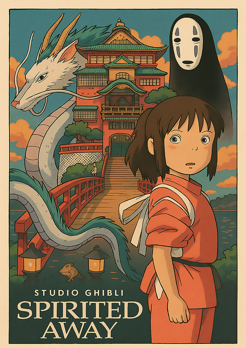 Spirited Away Style Anime Artwork Canvas Print & Poster Wall Art - AI PRINT LAB
